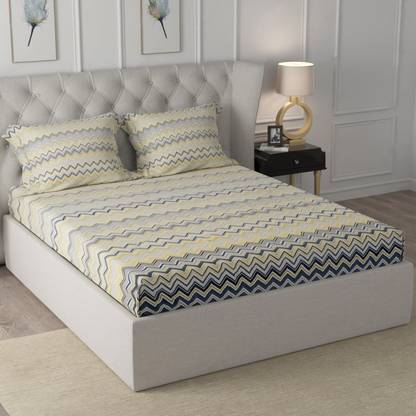 Cloth Fusion 150 TC Cotton King Floral Flat Bedsheet