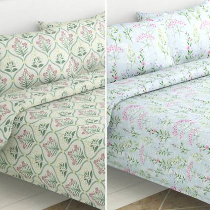 haus & kinder Cotton Double Flat 186 TC Printed Bedsheet
