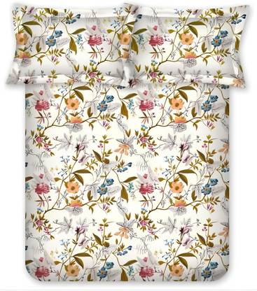 Bombay Dyeing Cotton Single Flat 180 TC Floral Bedsheet