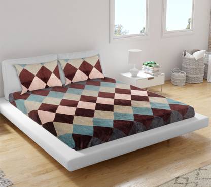 JAW 190 TC Velvet King Geometric Fitted (Elastic) Bedsheet