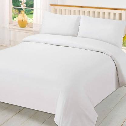 Flipkart SmartBuy 185 TC Polycotton Double Solid Flat Bedsheet