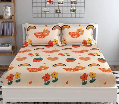 The Divine Cotton Super King Fitted (Elastic) 450 TC 3D Printed Bedsheet