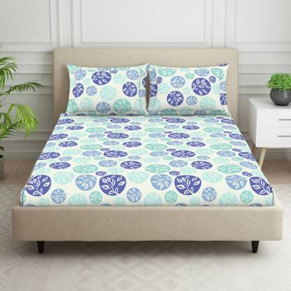 Welspun Polycotton Double Flat 120 TC Floral Bedsheet
