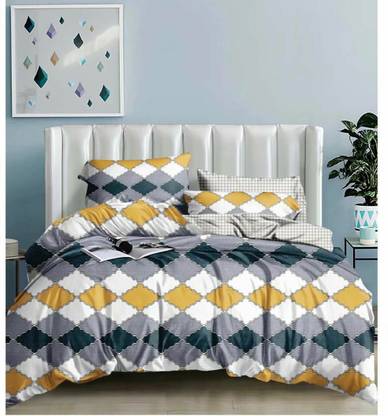 AUSIEE 160 TC Cotton Double Printed Flat Bedsheet