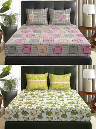 Story@home 144 TC Cotton Double Printed Flat Bedsheet