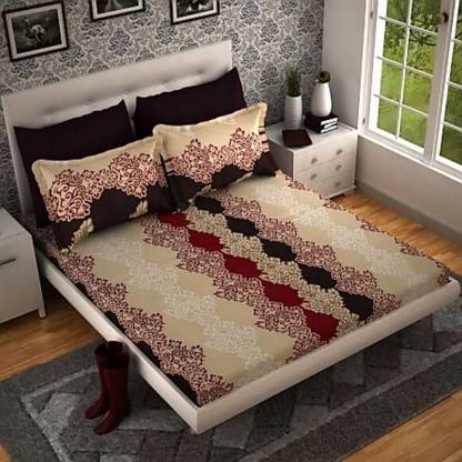 Edifice Couture 104 TC Polycotton Double Printed Flat Bedsheet