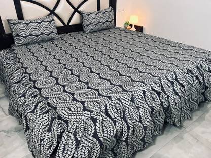 Balaji Boutique Cotton King Fitted (Elastic) 350 TC Printed Bedsheet