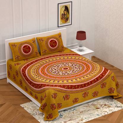 Loroco 104 TC Cotton Queen Printed Flat Bedsheet