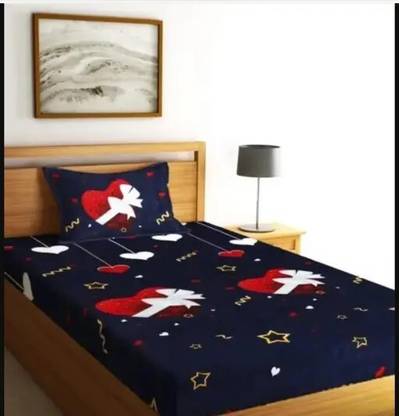 Decorum Polycotton Single Flat 180 TC 3D Printed Bedsheet