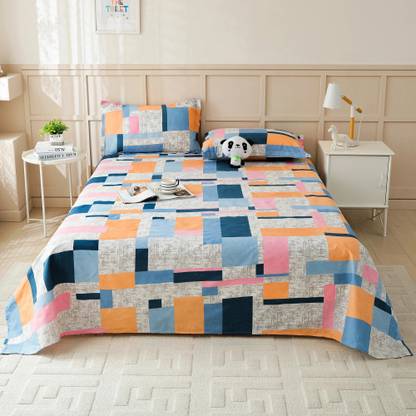 Story@home Microfiber Double Flat 180 TC Printed Bedsheet