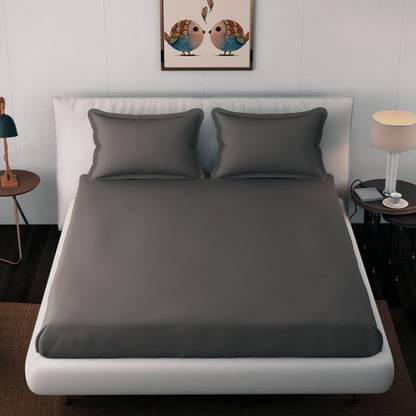 BEVI Microfiber Double Flat 300 TC Solid Bedsheet