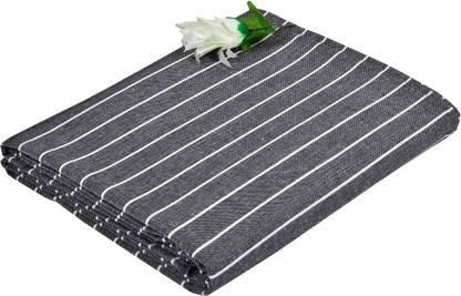 CRAZYWEAVES 400 TC Cotton Single Striped Flat Bedsheet