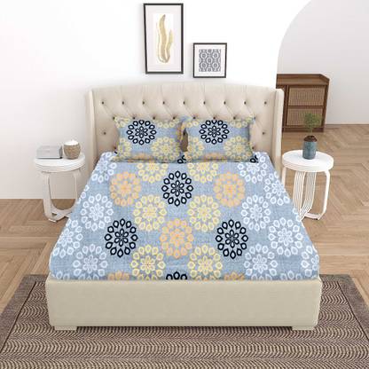 PARBEE Cotton Queen Flat 144 TC Printed Bedsheet
