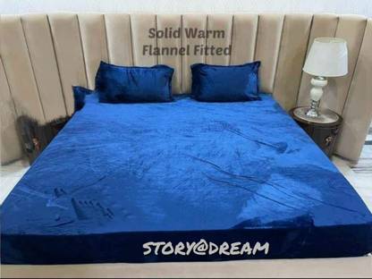 Impress 300 TC Woolen Double Solid Fitted (Elastic) Bedsheet