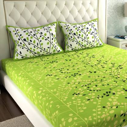 Leo Creation 144 TC Cotton Double Jaipuri Prints Flat Bedsheet