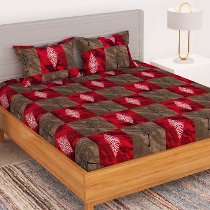 Bedspun 180 TC Microfiber Double Printed Flat Bedsheet
