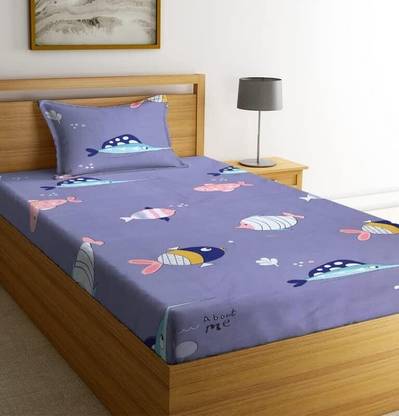 RIFTREE 220 TC Cotton Single 3D Printed Flat Bedsheet