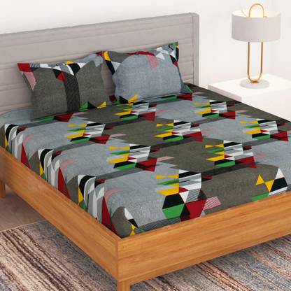 Bedspun 150 TC Microfiber Double Printed Flat Bedsheet