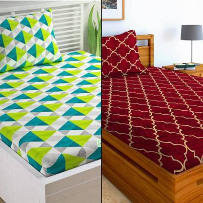 Decent Home 140 TC Polycotton Single Abstract Flat Bedsheet
