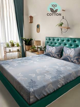 Klotthe Cotton Single Flat 400 TC Printed Bedsheet