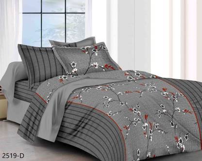 LALA TEX 1 TC Cotton Double Printed Flat Bedsheet
