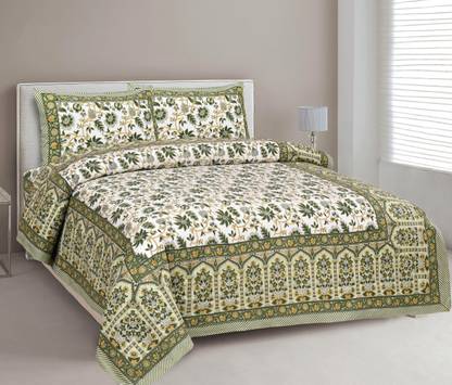 Lali Prints 185 TC Cotton Double Printed Flat Bedsheet