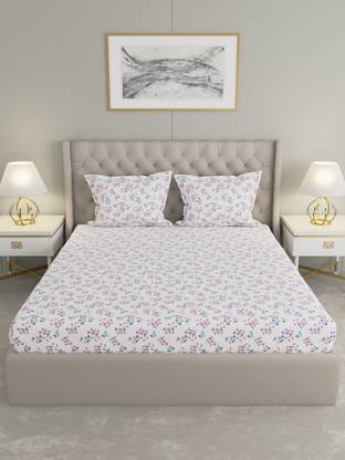 Raymond Home Microfiber Double Flat 110 TC Floral Bedsheet