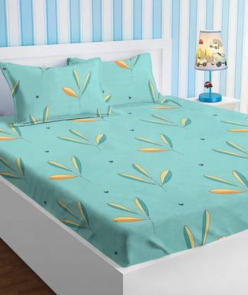 VAS COLLECTIONS Cotton Queen Flat 144 TC Printed Bedsheet