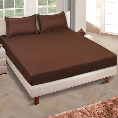 ROMEE Cotton Queen Flat 150 TC Solid Bedsheet