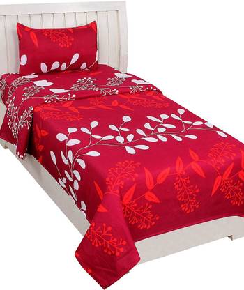 BESTIEES 200 TC Cotton Single Printed Flat Bedsheet