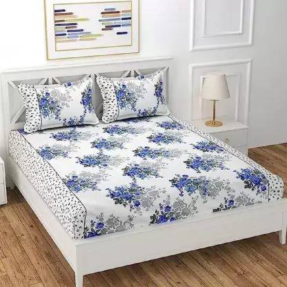 ANIKET 180 TC Polycotton Double Printed Flat Bedsheet