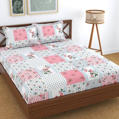 uranus niyafab 200 TC Polycotton Double Printed Fitted (Elastic) Bedsheet