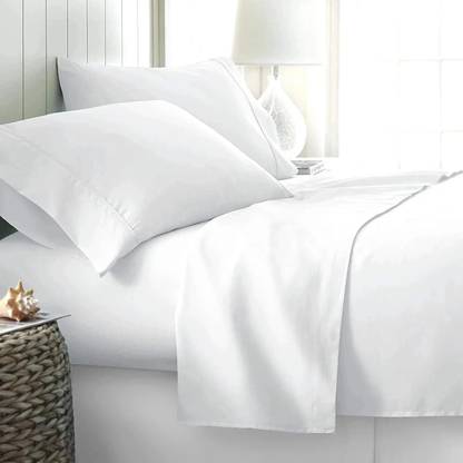 lacoza 400 TC Cotton Blend Double Solid Flat Bedsheet