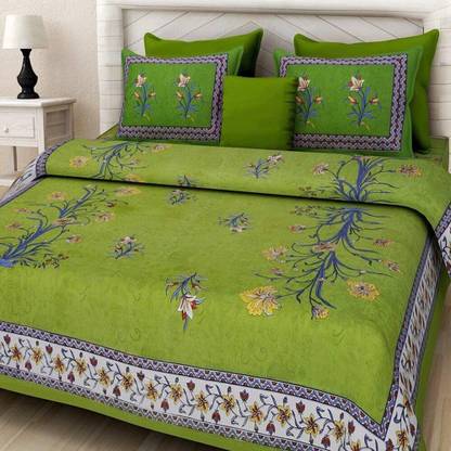 LAPNOR 200 TC Cotton Queen Printed Flat Bedsheet