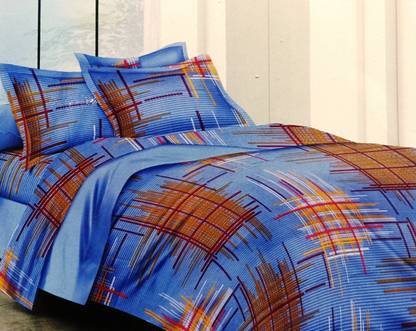 Phonepe Style 220 TC Cotton Double Checkered Flat Bedsheet