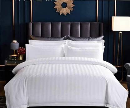 ARDM 400 TC Cotton Double Striped Flat Bedsheet
