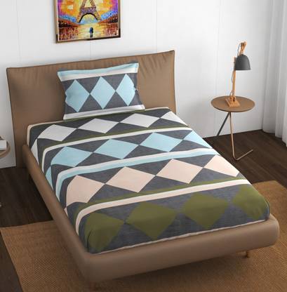 Flipkart SmartBuy 250 TC Polycotton Single Checkered Flat Bedsheet