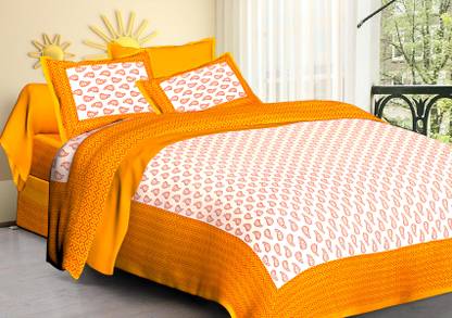 Loroco Cotton Queen Flat 104 TC Printed Bedsheet