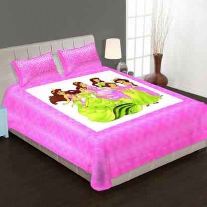 MEHARARTS 160 TC Cotton Double Jaipuri Prints Flat Bedsheet