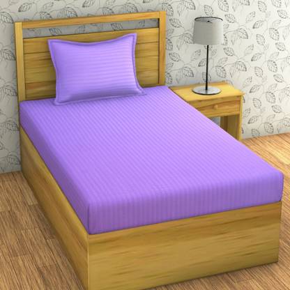 OICHY Microfiber Single Flat 280 TC Striped Bedsheet