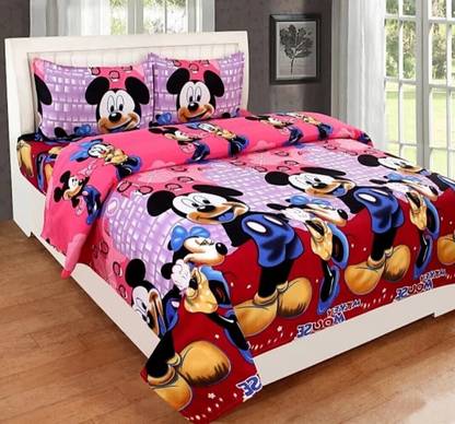 Decent Home Polycotton Double Flat 144 TC Cartoon Bedsheet