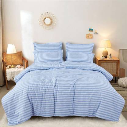 DECOR2ADMIRE 300 TC Cotton Queen Printed Flat Bedsheet