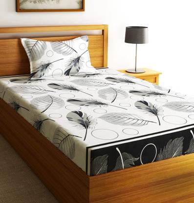 Fashion String 144 TC Microfiber Single Printed Flat Bedsheet