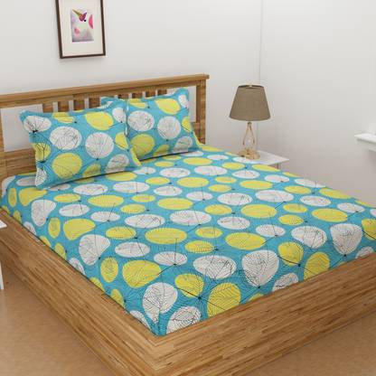 VAS COLLECTIONS 160 TC Cotton Double Abstract Flat Bedsheet