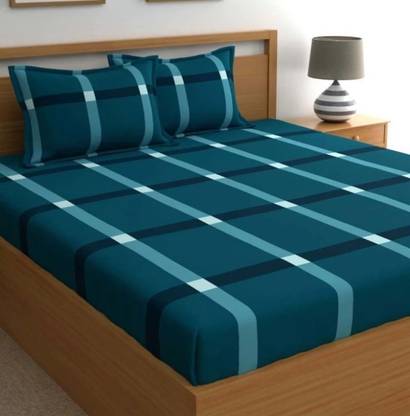 Aciloc 220 TC Microfiber King Self Design Fitted (Elastic) Bedsheet
