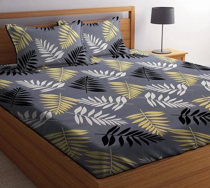 DBRUNO 144 TC Microfiber King Floral Flat Bedsheet