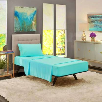 BEVI Microfiber Single Flat 300 TC Solid Bedsheet