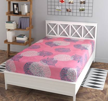REYANSH DECOR 125 TC Polycotton Single Floral Flat Bedsheet