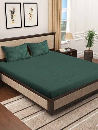 Klotthe 210 TC Woolen Double Solid Flat Bedsheet