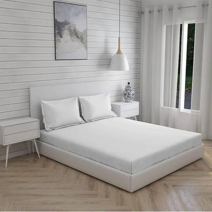 HOMIMPEX Cotton Single Flat 220 TC Solid Bedsheet
